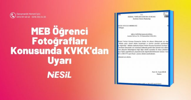 Meb Öğrenci Fotoğrafları Konusunda KVKK'dan Uyarı