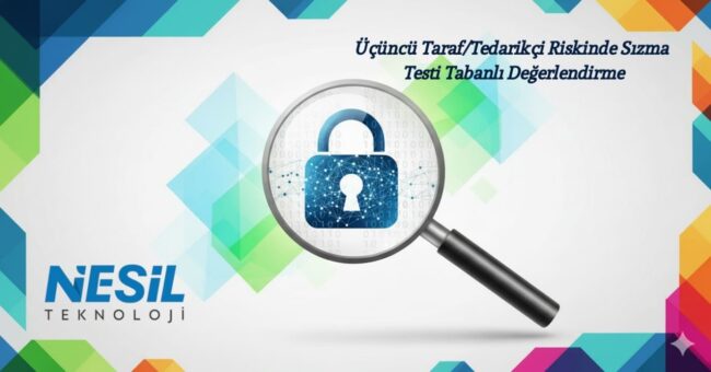 Tedarikçi güvenliği için sızma testi yaklaşımını temsil eden kilit ve büyüteç görseli
