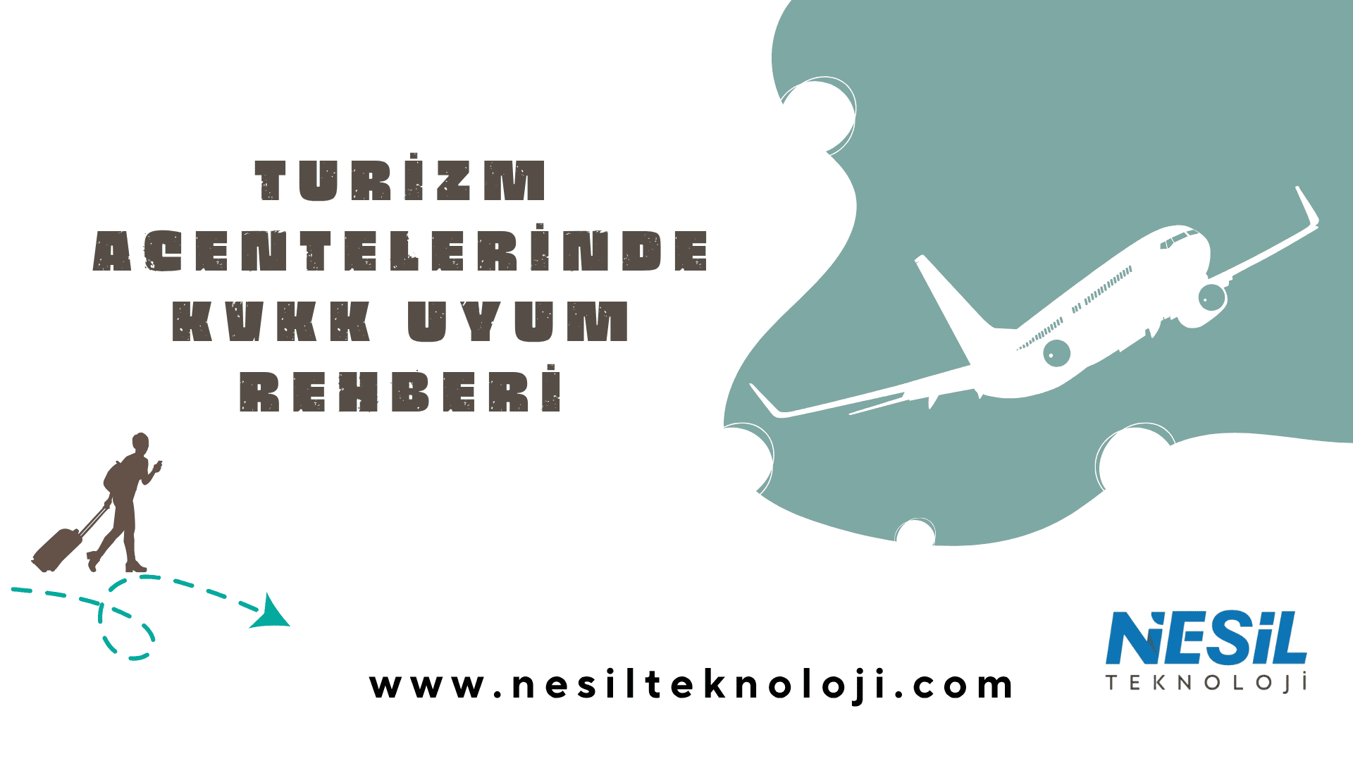 Turizm Acentelerinde KVKK Uyum Rehberi Başlık Turizm Acentelerinde KVKK Uyum Rehberi Altyazı Beyaz ve yeşilimsi mavi tonlarında, seyahat temalı çizimlerle süslenmiş bir sunum slaytı. Başlıkta "TURİZM ACENTELERİNDE KVKK UYUM REHBERİ" yazısı yer alıyor. Alternatif Metin Beyaz arka plan üzerine sağ üst köşede yeşilimsi mavi renkte, uçağı çevreleyen dekoratif bir bulut/şekil bulunan bir slayt. Başlık, kahverengi renkte büyük harflerle TURİZM ACENTELERİNDE KVKK UYUM REHBERİ olarak yazılmış.