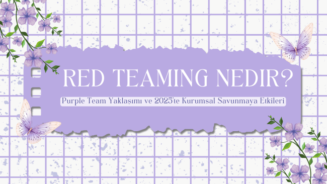 Red Teaming Nedir (1) Açık mor ve beyaz ızgara desenli bir arka plan üzerine, el çizimi stilinde iki güvenlik kamerası (dome ve bullet tip) illüstrasyonu yer alıyor. Slaytın ortasında Sızma Testi Türleri ve Uygulama Senaryoları ana başlığı ve Şirketler İçin Doğru Test Nasıl Seçilir? alt başlığı bulunuyor. En altta NESİL TEKNOLOJİ logosu görülmektedir.