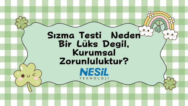 Yeşil ve beyaz kareli zemin üzerinde, sevimli (kawaii) bir tasarıma sahip slayt. Ortadaki dalgalı çerçeve içinde başlık yer alıyor. Görselin köşelerinde gülen yoncalar, bulutlar ve bir gökkuşağı illüstrasyonu bulunuyor.