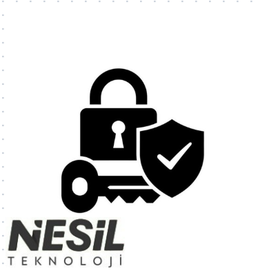 Log Analizi ve SIEM Nesil Teknoloji logosu üzerinde siber güvenliği simgeleyen kilit, anahtar ve onay işaretli kalkan ikonu.
