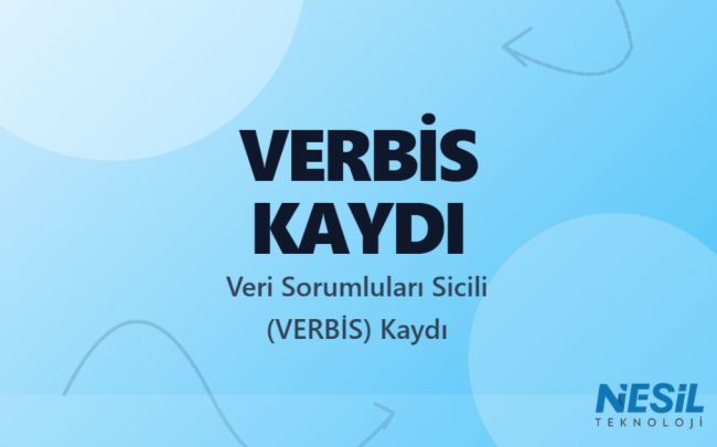 KVKK uyumluluk süreci ve VERBİS (Veri Sorumluları Sicili) kayıt sistemini temsil eden teknik görsel.