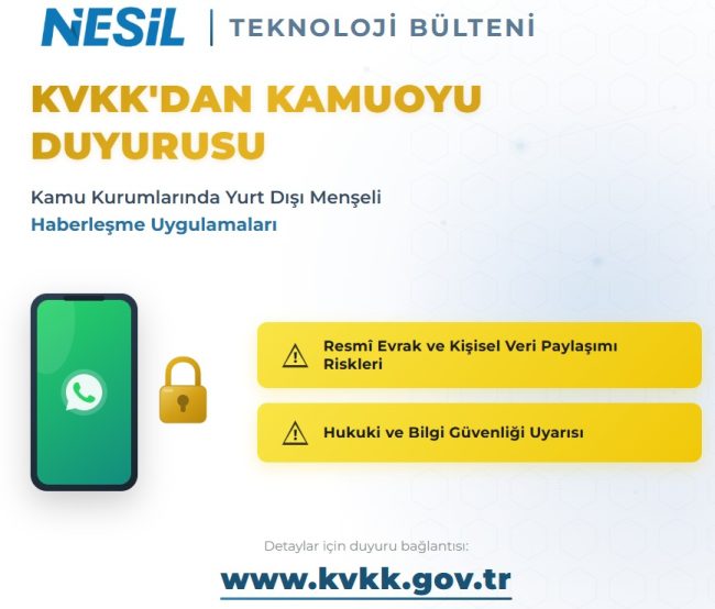 KVKK’nın kamu kurumlarına yönelik kişisel veri işleme ve güvenlik uygulamalarına ilişkin duyurusu