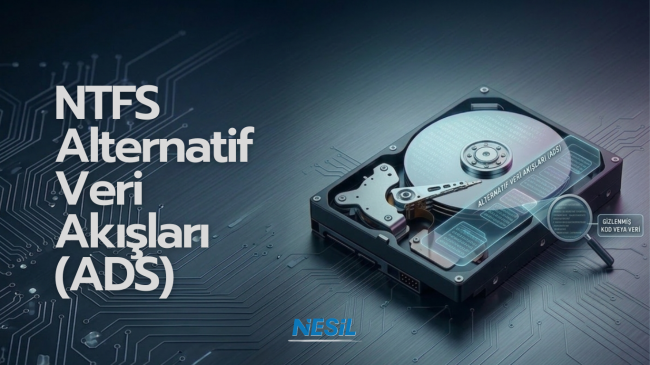 NTFS Alternatif Veri Akışları (ADS) ile gizli veri saklama diyagramı